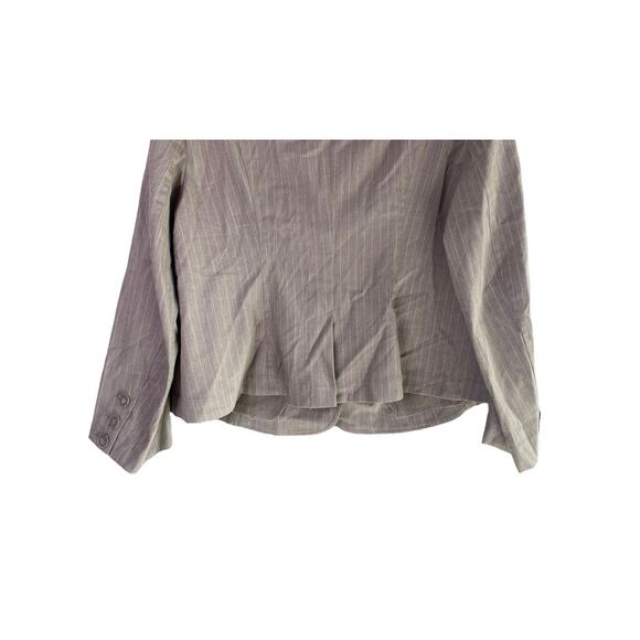 Lane Bryant Long Sleeve Striped Collar Blazer Stretch 3 Buttons 16 Gray White - Picture 9 of 15